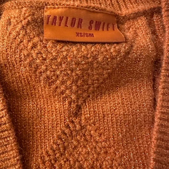 Taylor Swift Orange Cable Knit Cardigan - Life of a Showgirl - Picture 4 of 4